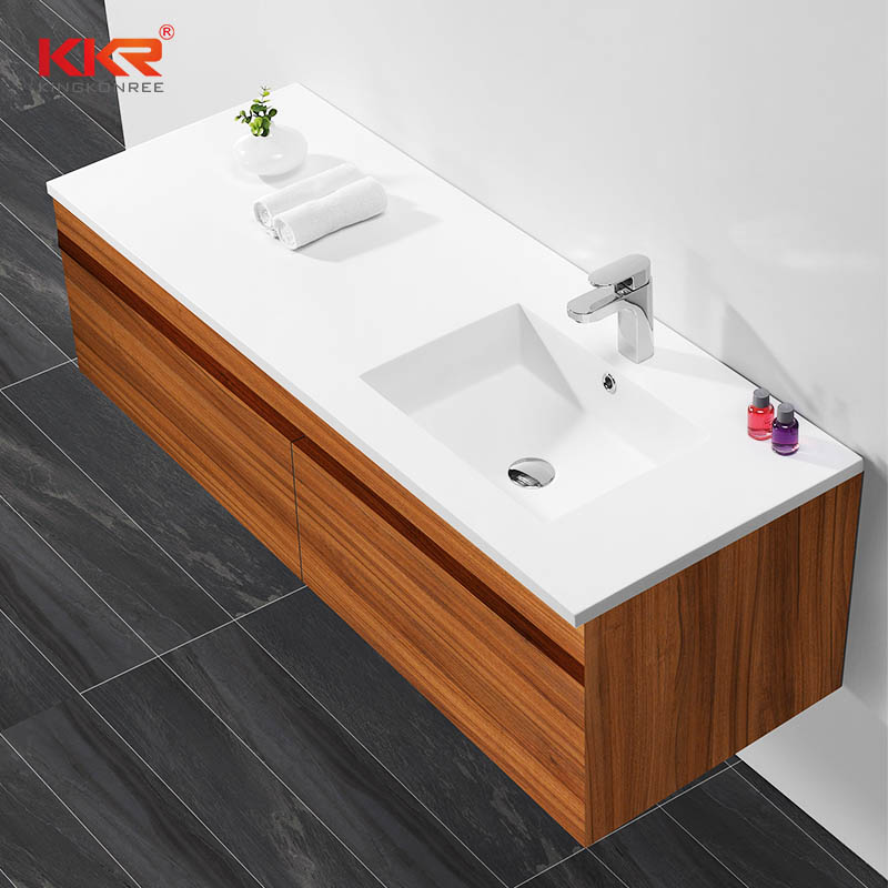 KingKonree Smooth Touch Acrylic Marble Solid Surface Cabinet Basin KKR-1551 Cabinet Basin image42