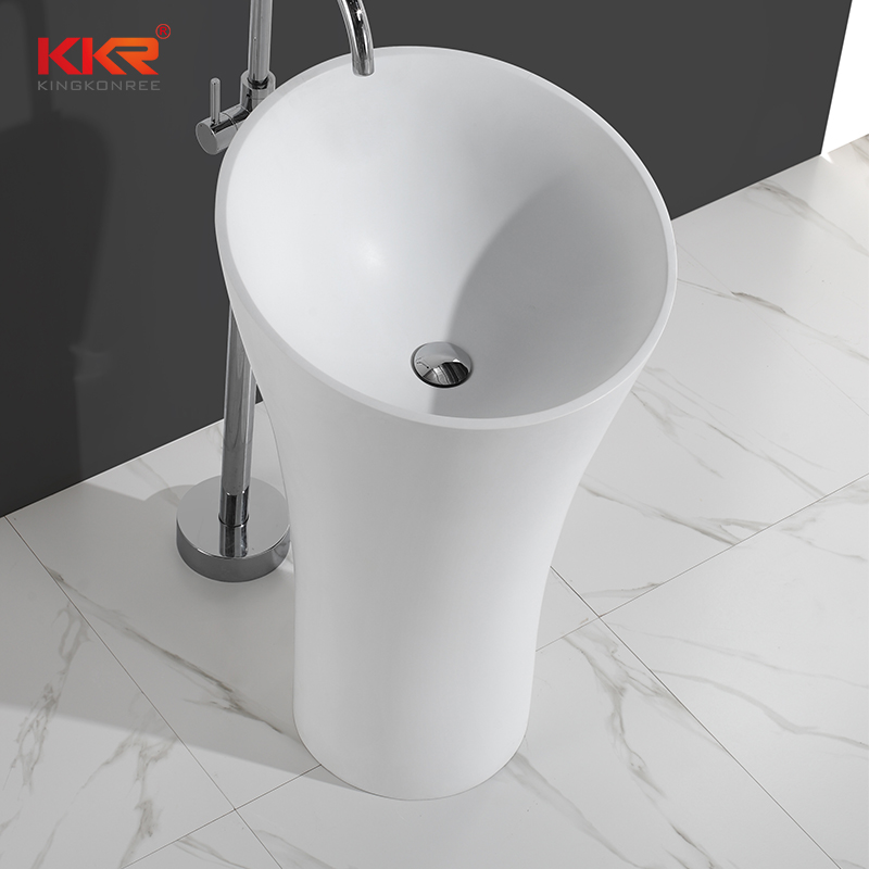 KingKonree Solid surface modern fancy unique bathroom freestanding wash basin KKR-1394 Freestanding Basin image10