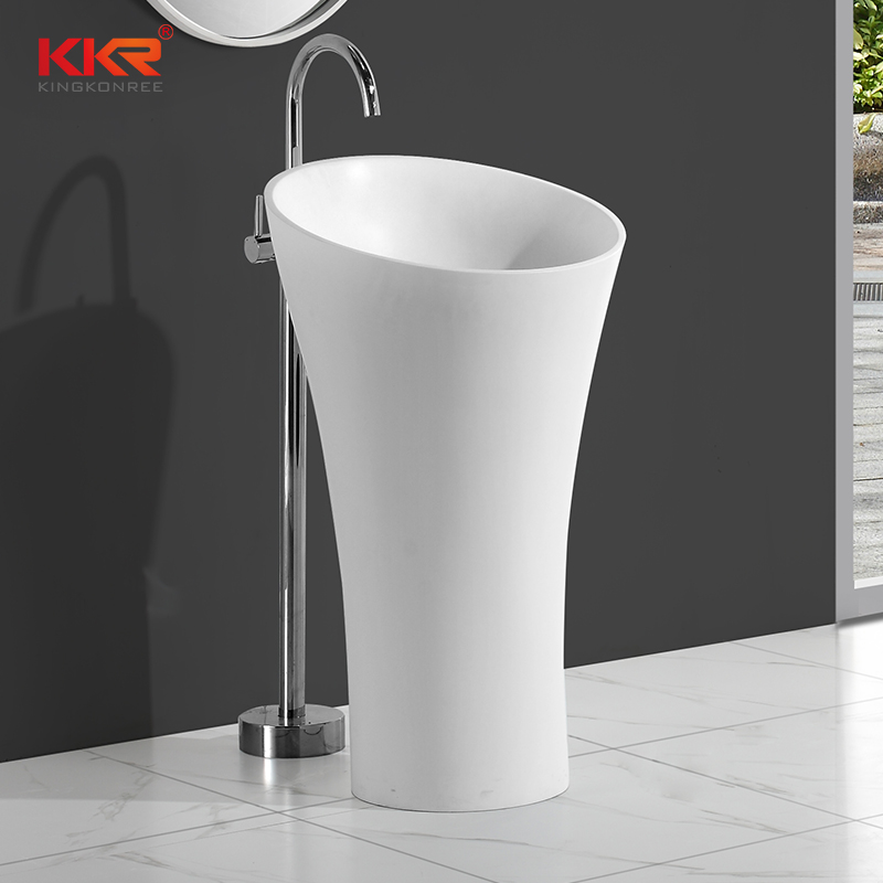 KingKonree Solid surface modern fancy unique bathroom freestanding wash basin KKR-1394 Freestanding Basin image10
