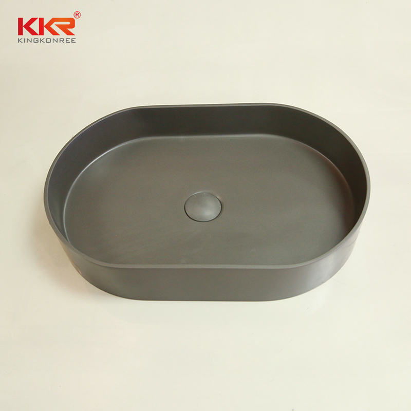 KingKonree New Design High Quality Black Outside White Inside Above Counter Wash Basin KKR-1057 Above Counter Basin image5